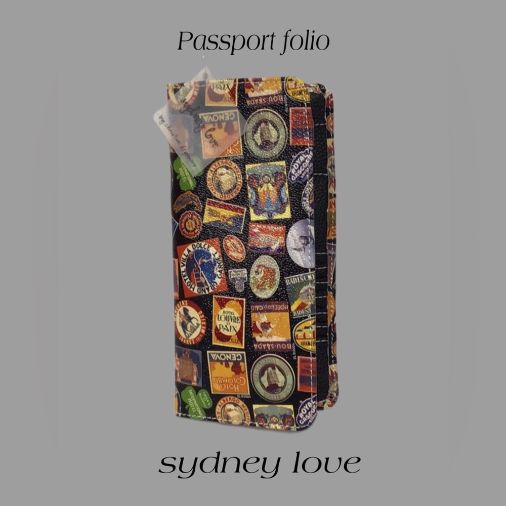 NWT SYDNEY LOVE Global Travel Theme Passport Wallet, Vegan Leather